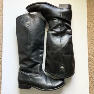 Frye Leather Melissa Button Boots - Black - 8